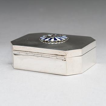 A silver box with enamelled decoration, A. Tillander, Helsinki.