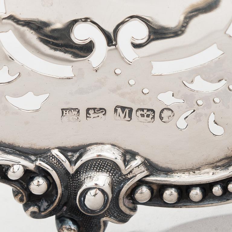 A Victorian sterling silver sweetmeat basket, maker's mark of Henry Wilkinson & Co, Sheffield 1855.