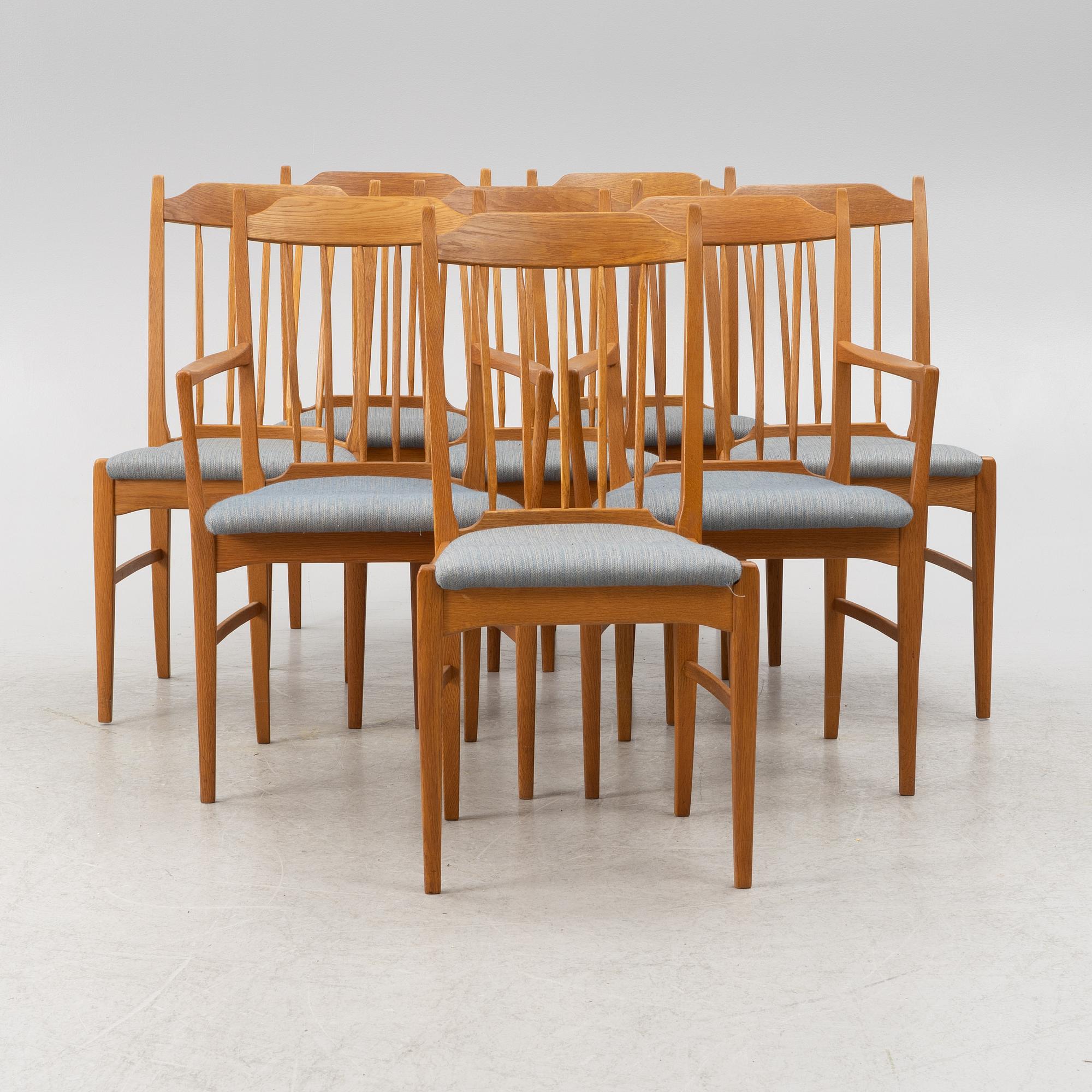 Carl Malmsten, stolar, 6 st, karmstolar 2 st, "Calmare Nyckel", 1900-talets slut.