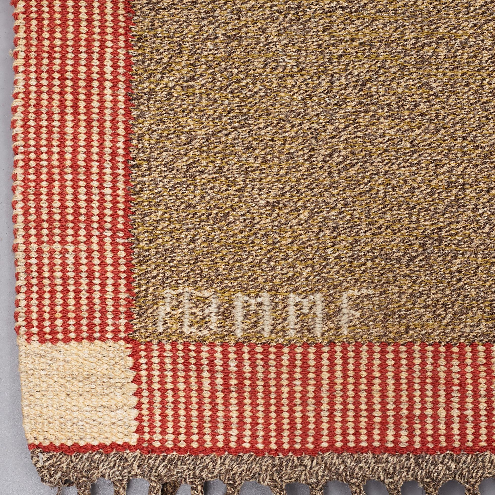 Märta Måås-Fjetterström, A CARPET, "Effsingen", flat weave, ca 250 x 156,5 cm, signed AB MMF.