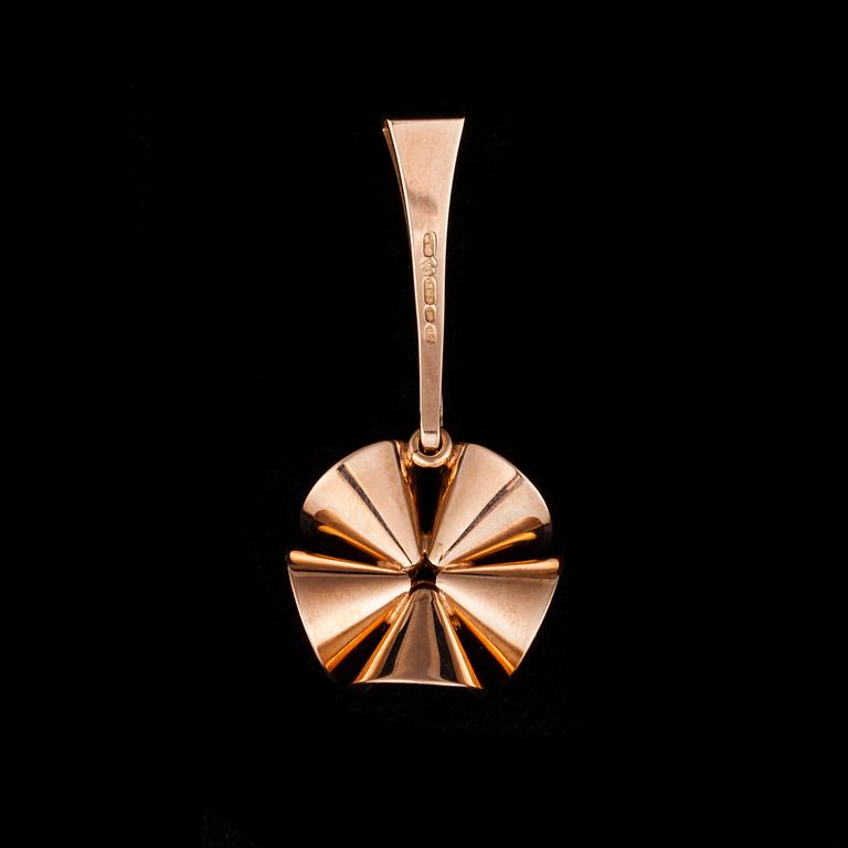 RING samt HÄNGE, 14K guld, Elis Kauppi Kupittaan Kulta 1973. Paino 10 g.