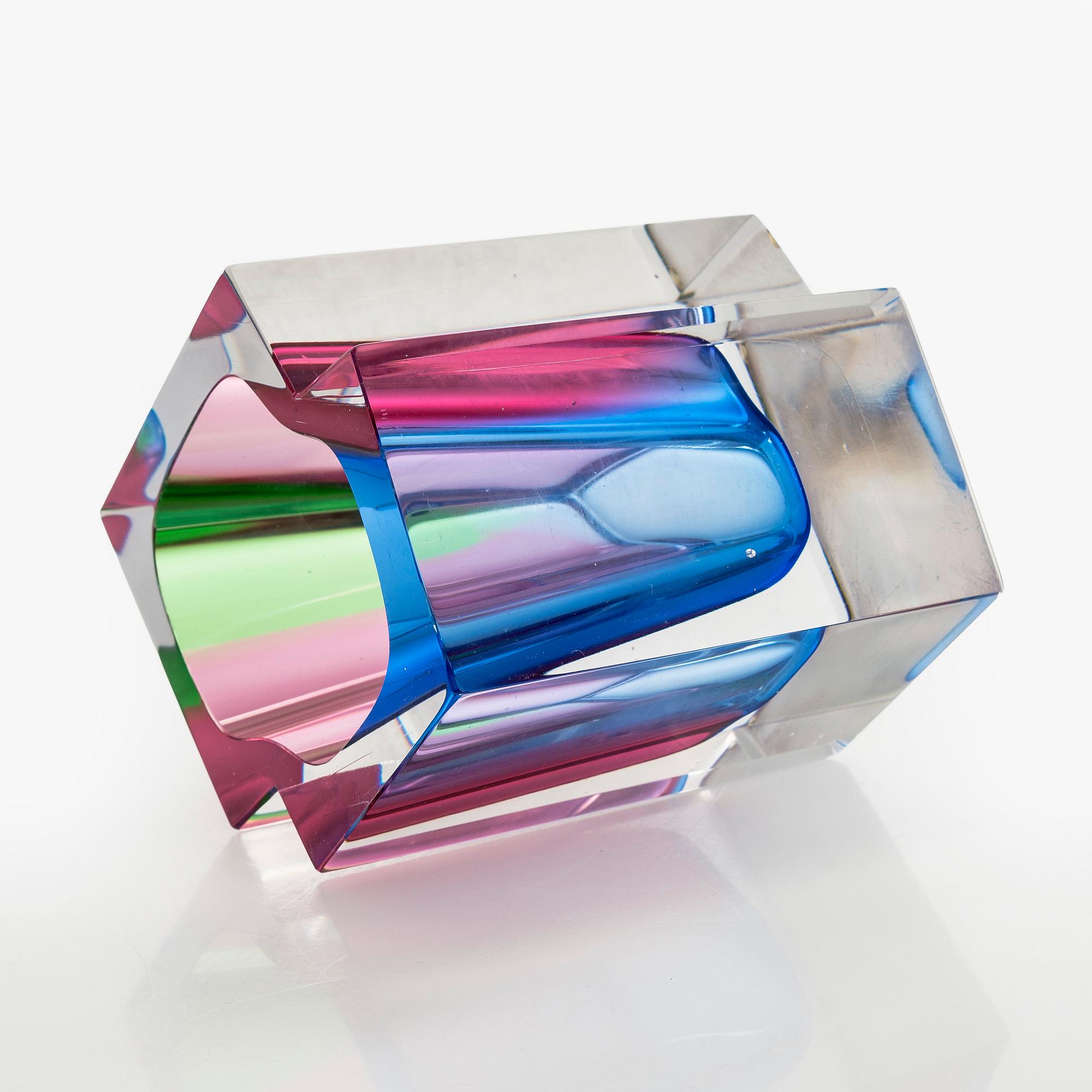 Helena Tynell, a glass vase, signed Helena Tynell Riihimäen Lasi Oy.