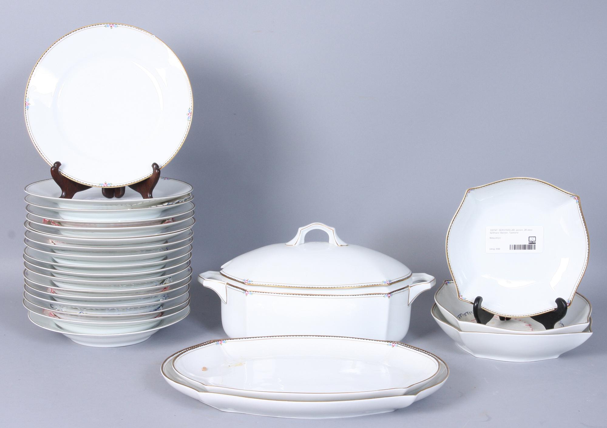 SERVISDELAR, porslin, 28 delar, Seltmann Weiden, Tyskland.