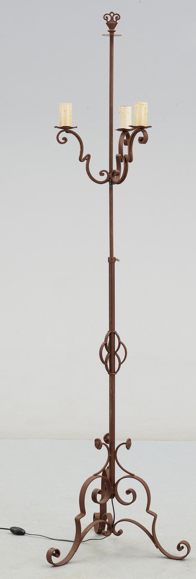 GOLVLAMPA, smidesjärn, 1920/30-tal.