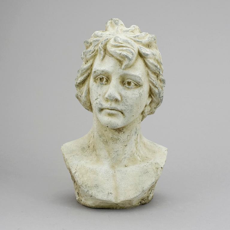 SKULPTUR, bemålat och patinerat lergods, 1900-tal.
