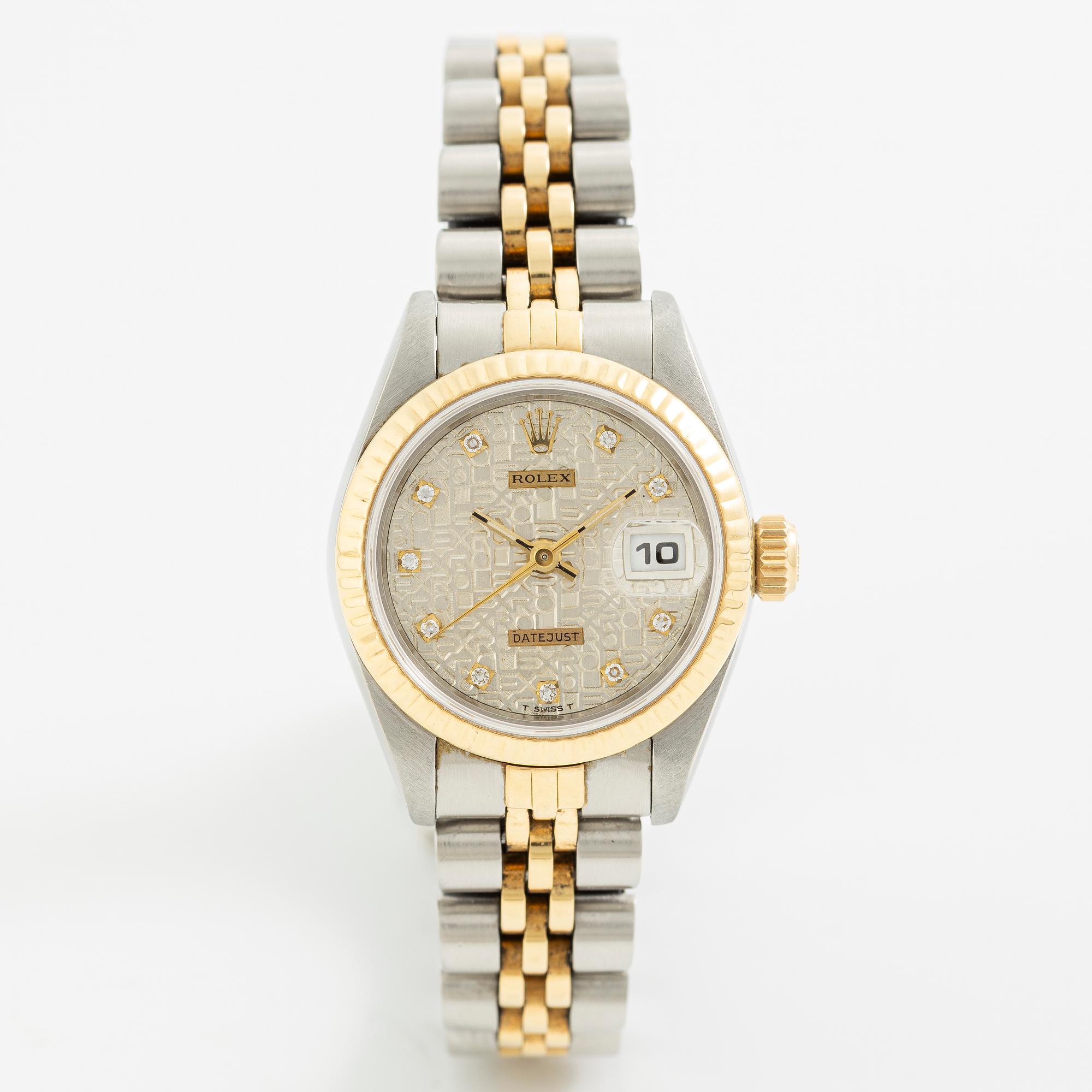 Rolex, Datejust, "Diamond Dial", armbandsur, 26 mm.