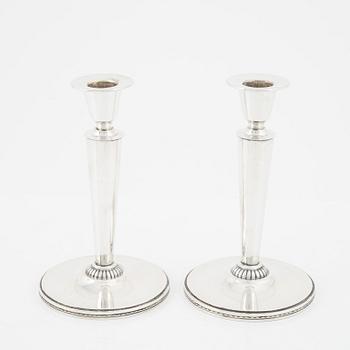 Eric Råström, ljusstakar, ett par, silver, CG Råström, Stockholm 1955.