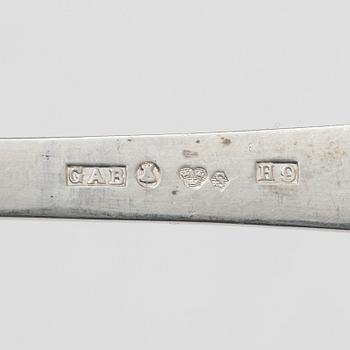 Jacob Ängman, bestickservis, 36 delar, silver, modell "Rosenholm", GAB, Stockholm och Eskilstuna, 1944-70.