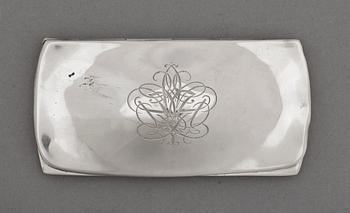 DOSA, ASK samt ETUI, 1+1+1, silver, bland Holland, 1800-talets andra hälft. Totalvikt ca 888 gram.