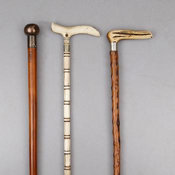 KÄPPAR, 3 st, trä och ben, 1800-tal.