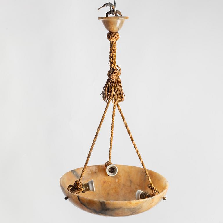 An alabaster ceiling lamp, 1920s.