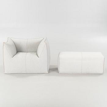 A "Le Bambole '07" armchair and a "Bambouff" footstool, designed by Mario Bellini, 21st century.