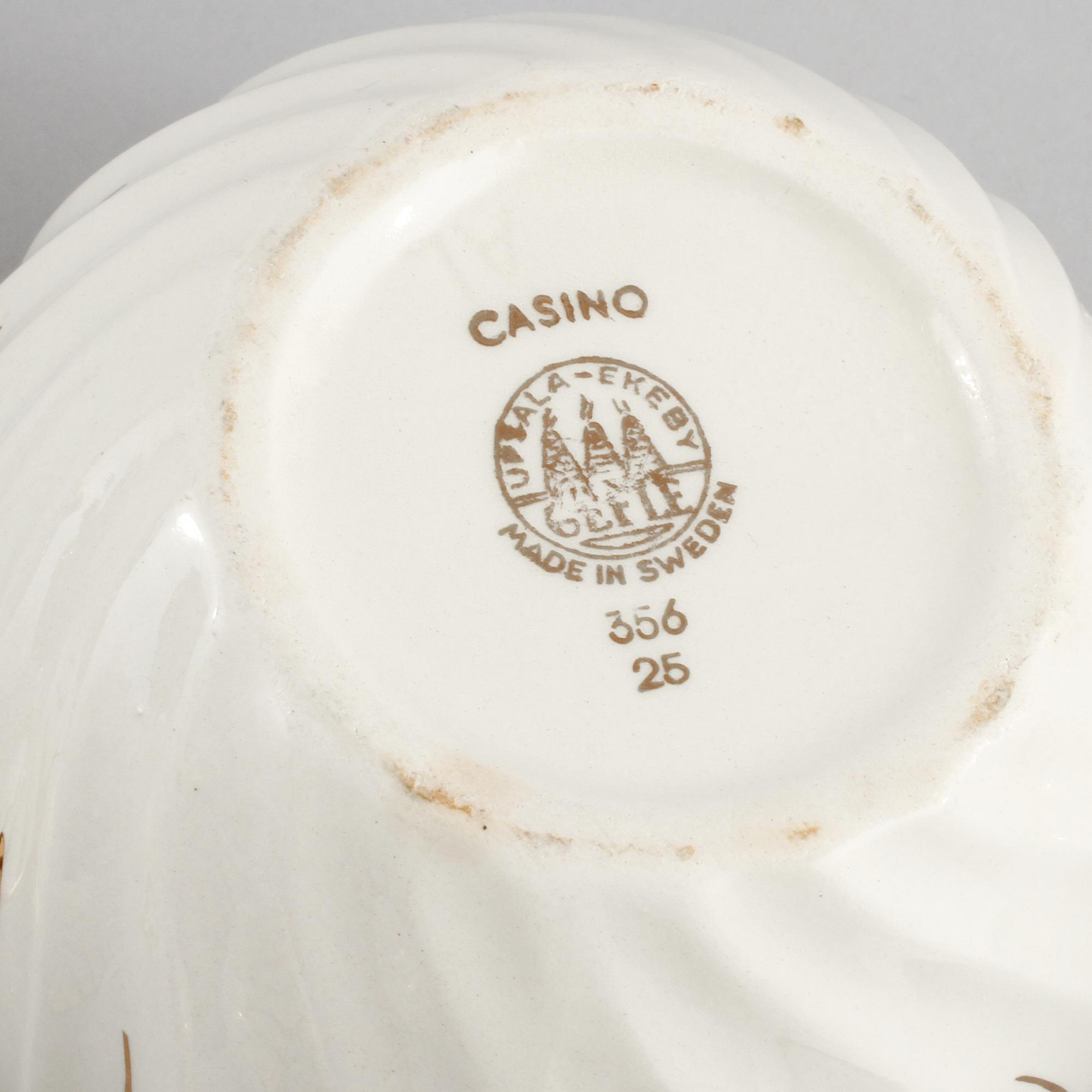 TESERVIS, 27 delar, flintgods, "Casino", Gefle, 1900-talets andra kvartal.