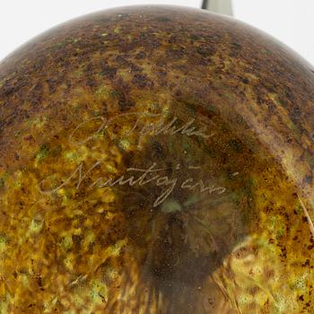 Oiva Toikka, glasfågelar, ett par, Nuutajärvi Notsjö, signerade.