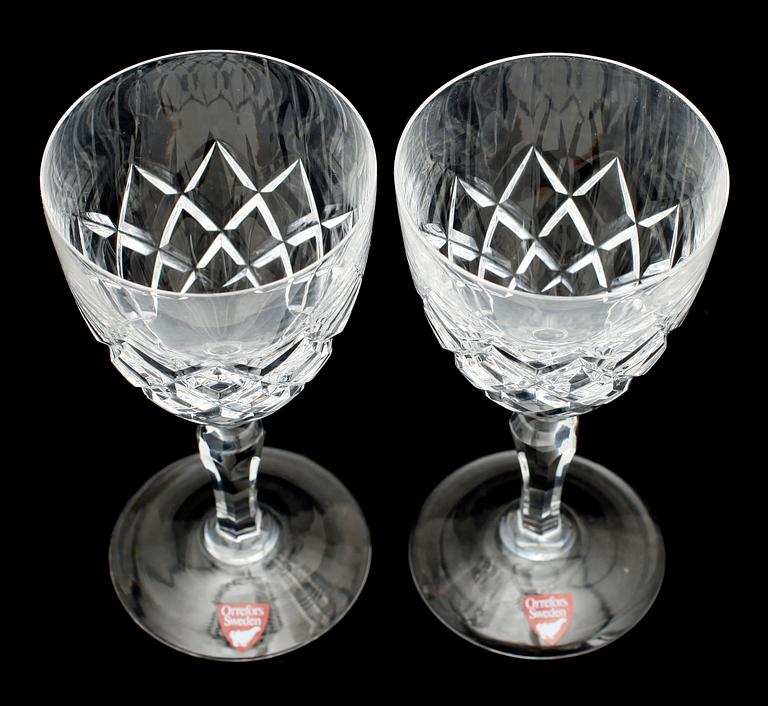 RÖDVINSGLAS, 12 st, "Karolina", Orrefors.