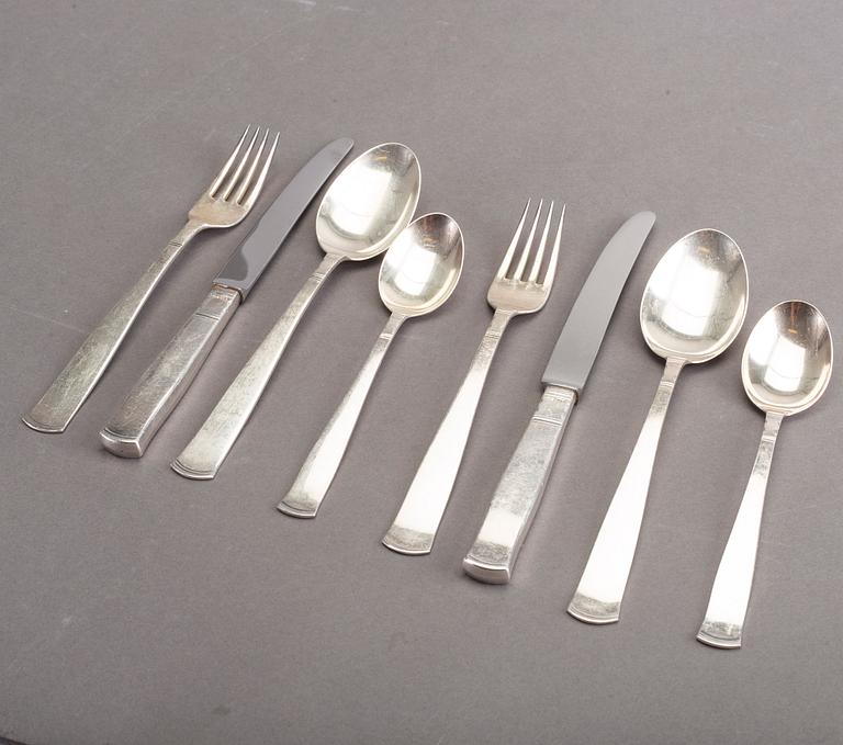 A Swedish 20th century silver 71 pcs of cutlery mark of GAB/J Ängman Stockholm 1950's total weight ca 2620 gr.