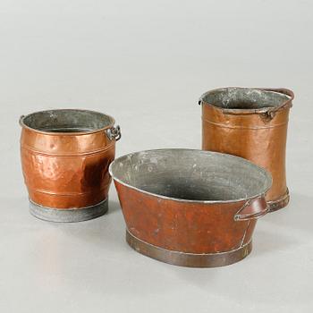 Three 19th century copper objects.