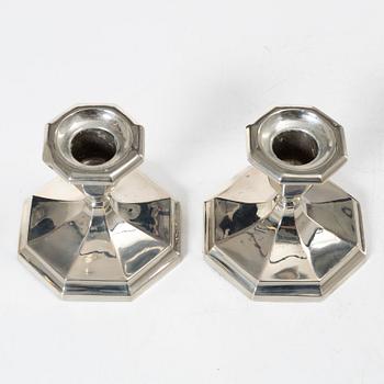 A pair of silver candelsticks, GAB, 1928.