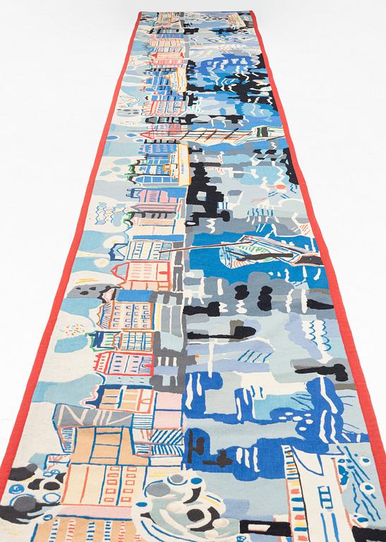 Lars Gynning, vävd tapet, gobelängteknik, ca 690 x 103 cm, signerad GYNNING Portalegre, Portugal.