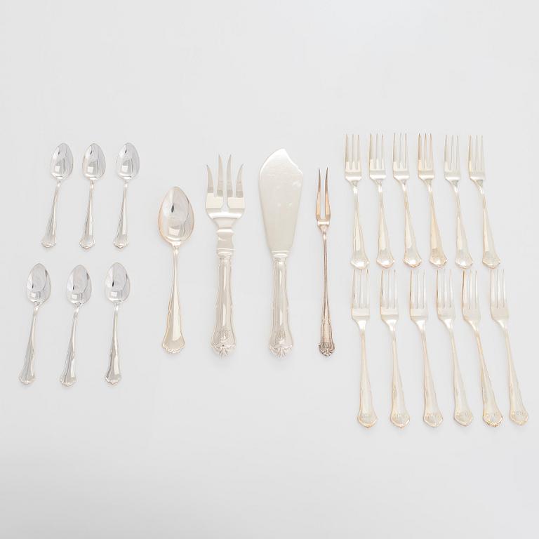 A 17-piece set of 'Chippendale' silver cutlery, mainly Kultakeskus, Hämeenlinna , 1956-2002.