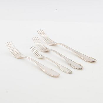Cutlery service parts, 127 + 31 pieces, model Haga, GAB and C. G. Hallberg, Stockholm, 1950s/1960s.