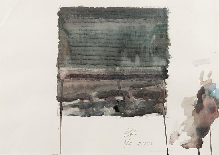 KUUTTI LAVONEN, water colour, signed and dated 5/2 2003.