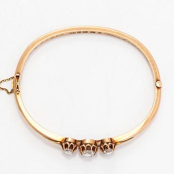 J.A Tarkiainen, rannekoru, 14K kultaa, ruusuhiottuja timantteja, Viipuri 1939.