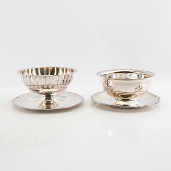 Sauce bowls 4 pcs, silver-plated, first half of the 20th century.