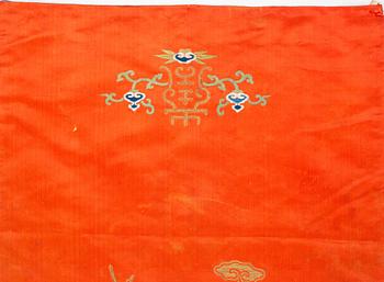 Two Chinese embroidered silk panels, Qing dynasty, 19th Century.