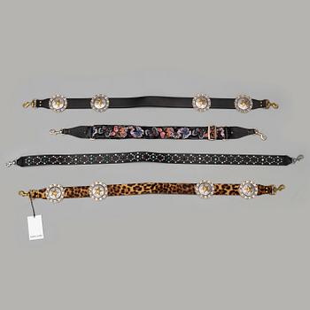 4 bag/skoulder straps from Valentino and Kate Cate.