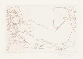 Evald Okas, etching, signed in pencil, dated -85.