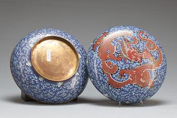 SKÅL MED LOCK, Kina, cloisonné, 1900-talets början.