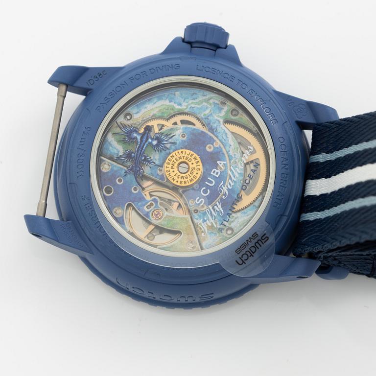 Swatch/Blancpain, Scuba Fifty Fathoms, Atlantic Ocean, wristwatch, 42.3 mm.