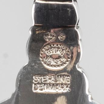 KAFFESKEDAR, sterling silver,  9 st Georg Jensen "Konge/Acron".
