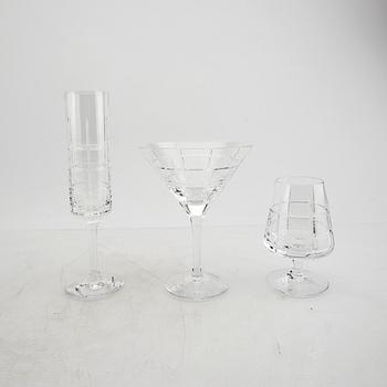 Jan Johansson, a 32 pcs glass service "Street" from Orrefors later part of the 20th century.