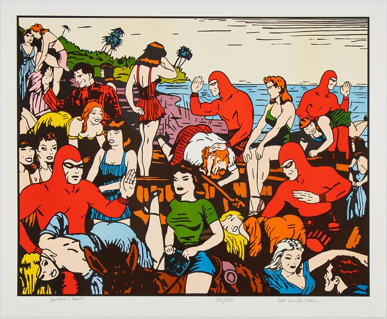 Carl Johan De Geer, lithograph in colours, signed 151/290.