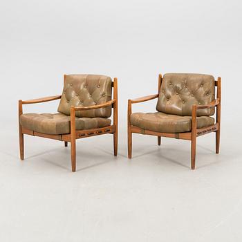 Ingemar Thillmark armchairs, a pair "Läckö" OPE furniture 1960s/70s.