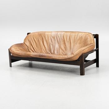 A leather upholstered sofa, later part of the 20th Century.