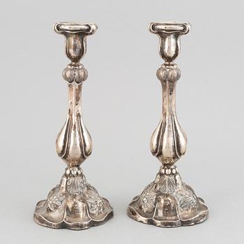 Gustaf Dahlgren, ljusstakar, ett par, silver, Malmö, 1860.