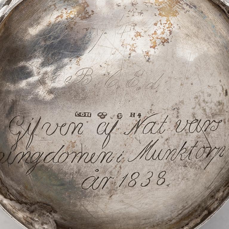 A swedish silver coffee-pot, mark of Carl Gustaf Hjulström, Köping 1838.