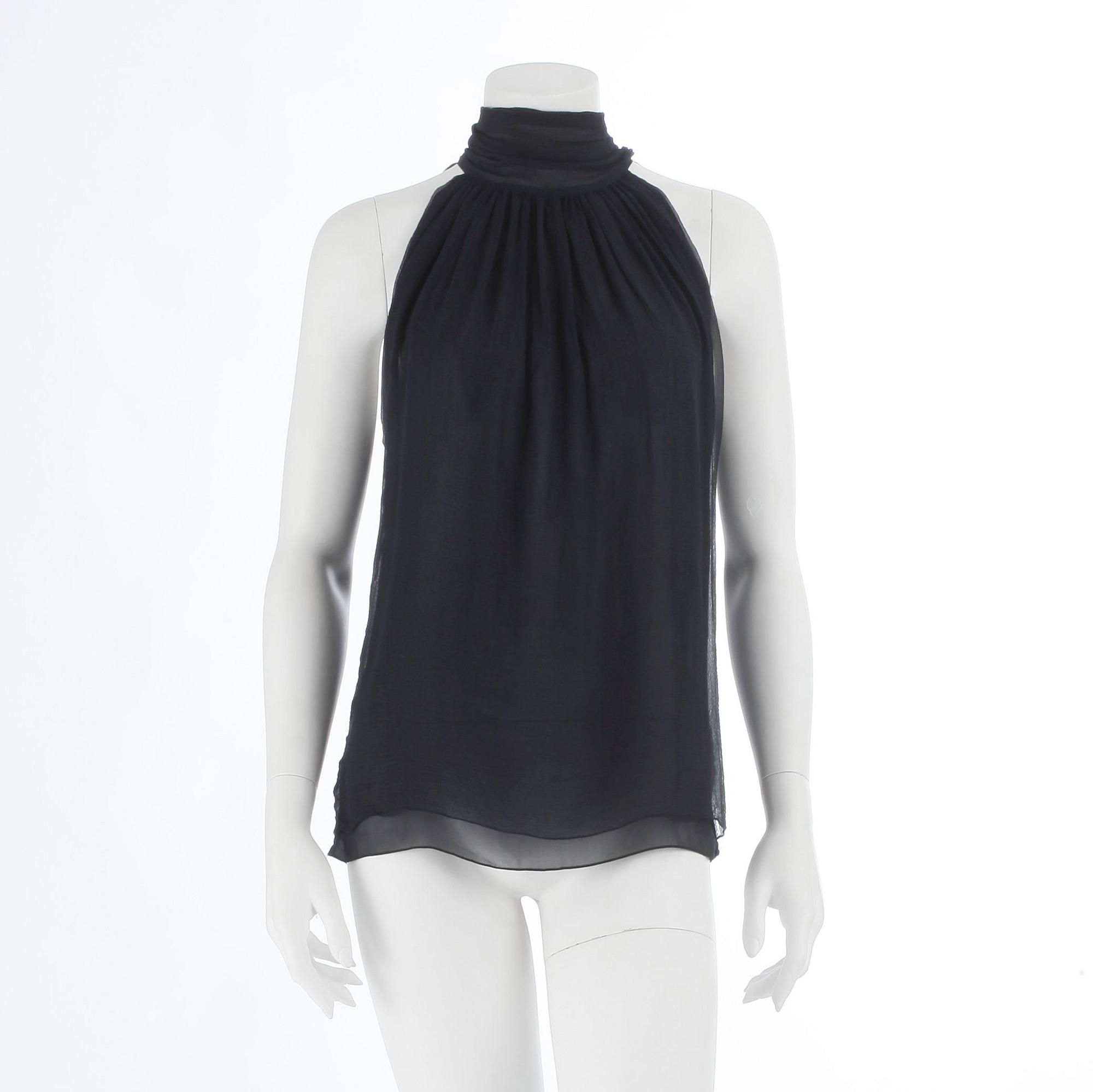 ALEXANDER MCQUEEN, a blue chiffon top. Size 42.