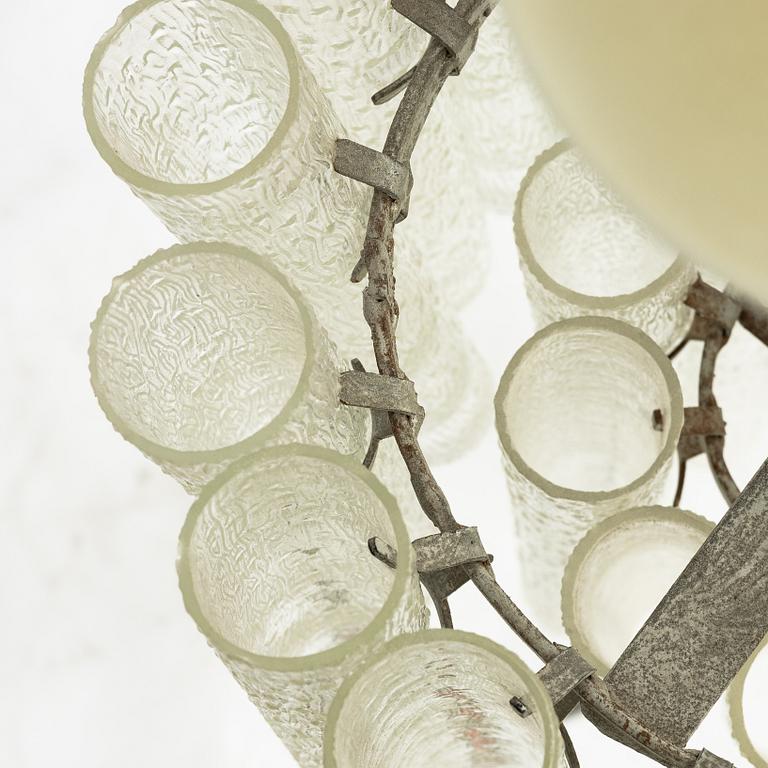 A glass chandelier, late 20th century.