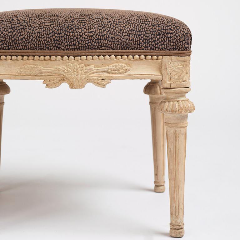 A pair of Gustavian stools, Stockholm, second part of the 18th century.