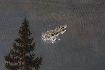 OKÄND KONSTNÄR, olja på duk. 1800/1900-tal.