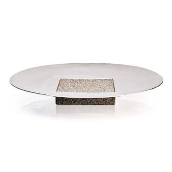 Bo Klevert, a sterling silver and stone plate, Stockholm 1988.