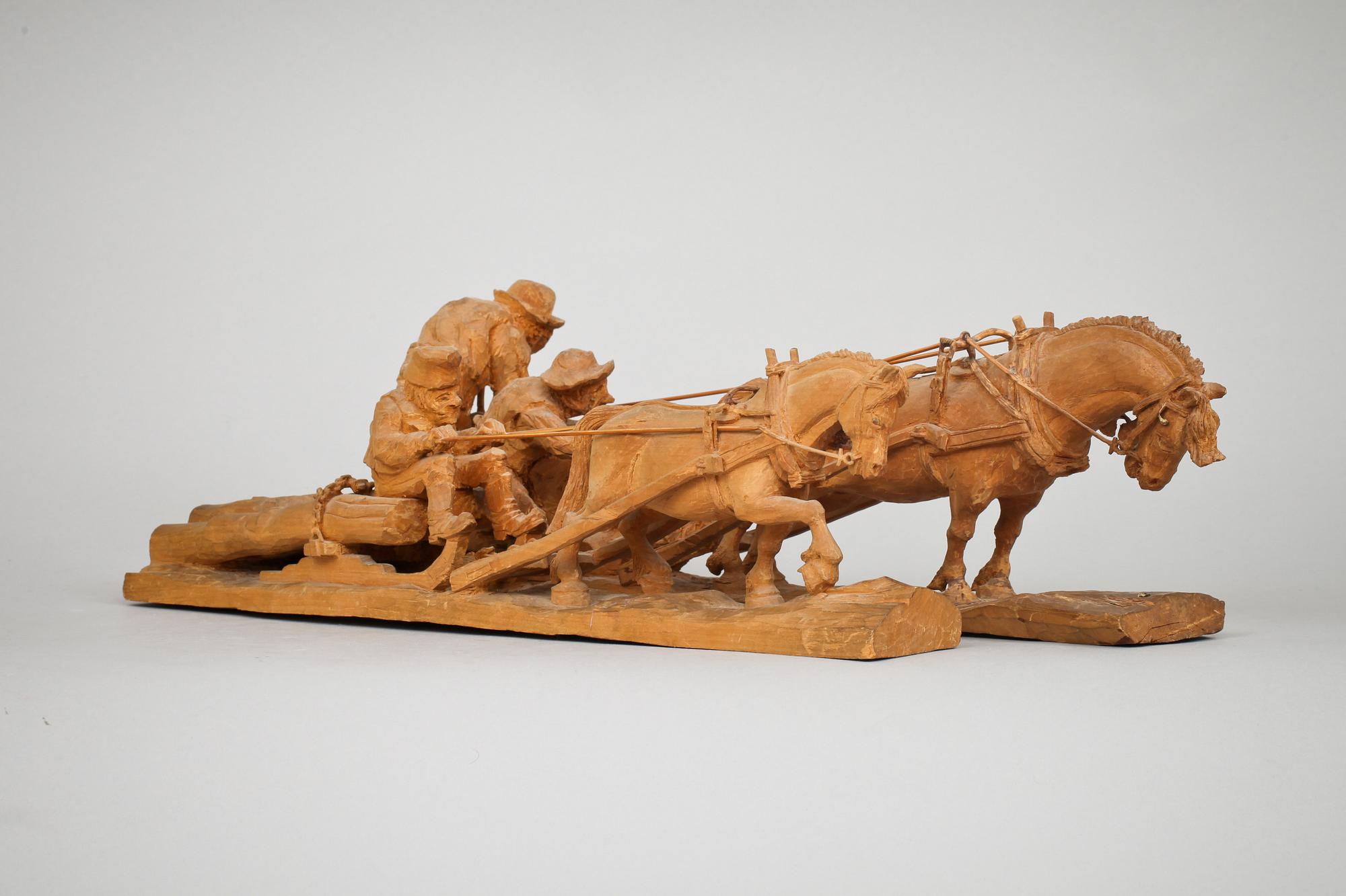 TRÄSKULPTURER, 2 st, Anders Blanck, Dalarna. 1930-tal.