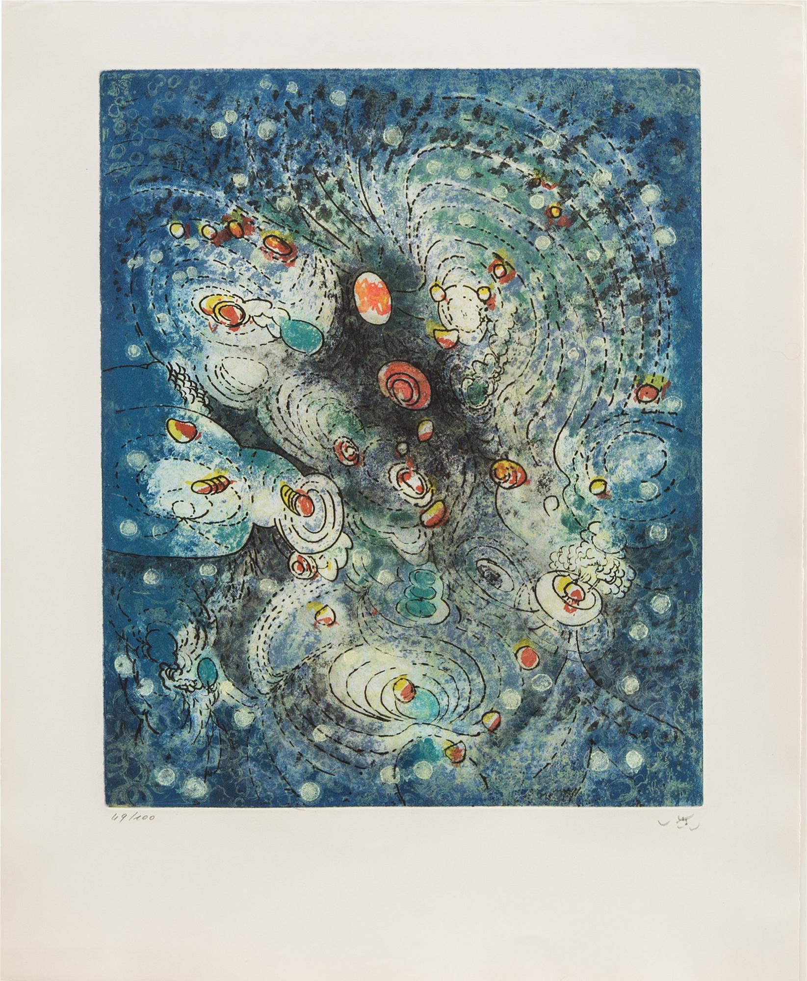 ROBERTO MATTA, etsning/akvatint, 10 st, "Hom'mere", signerade och numrerade 49/100. 1975.