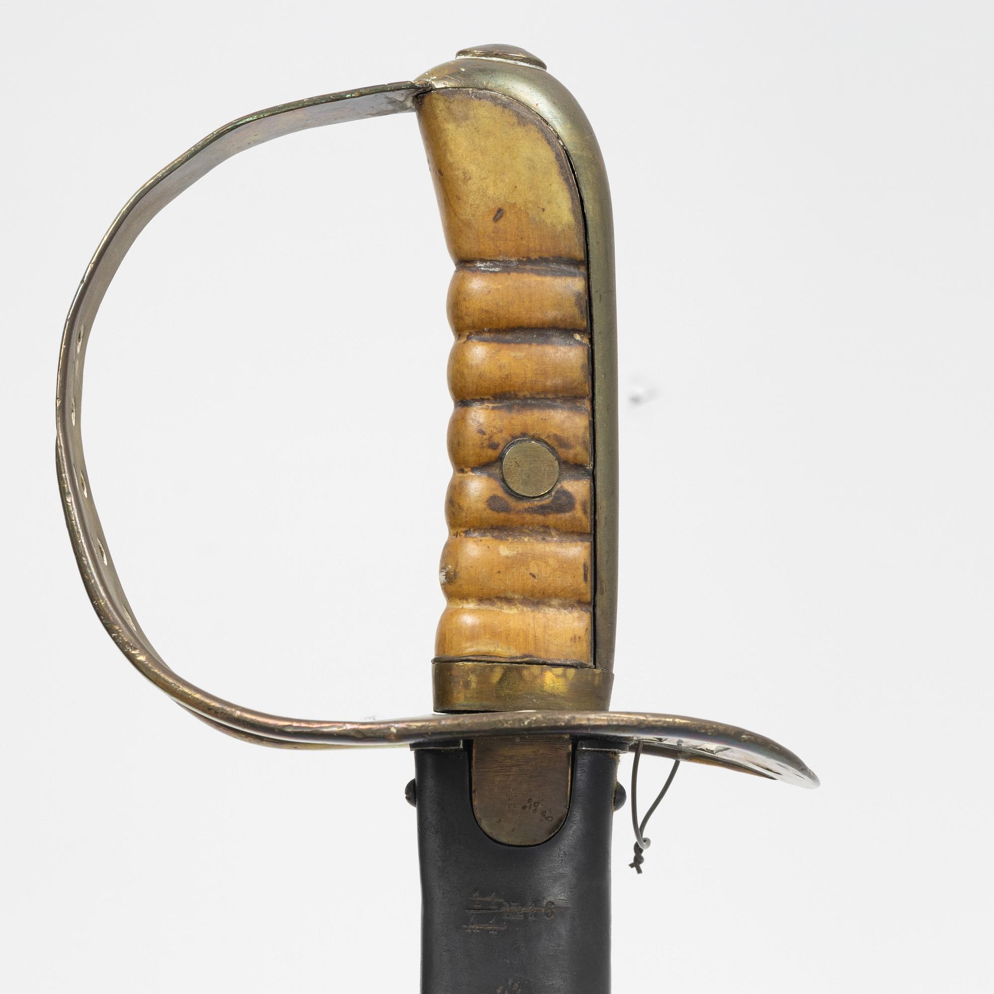 Swedish cavalry sabre 1867 pattern with scabbard.
