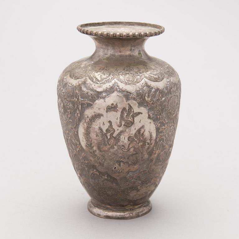 A Persian silver vase, around mid-20th Century.