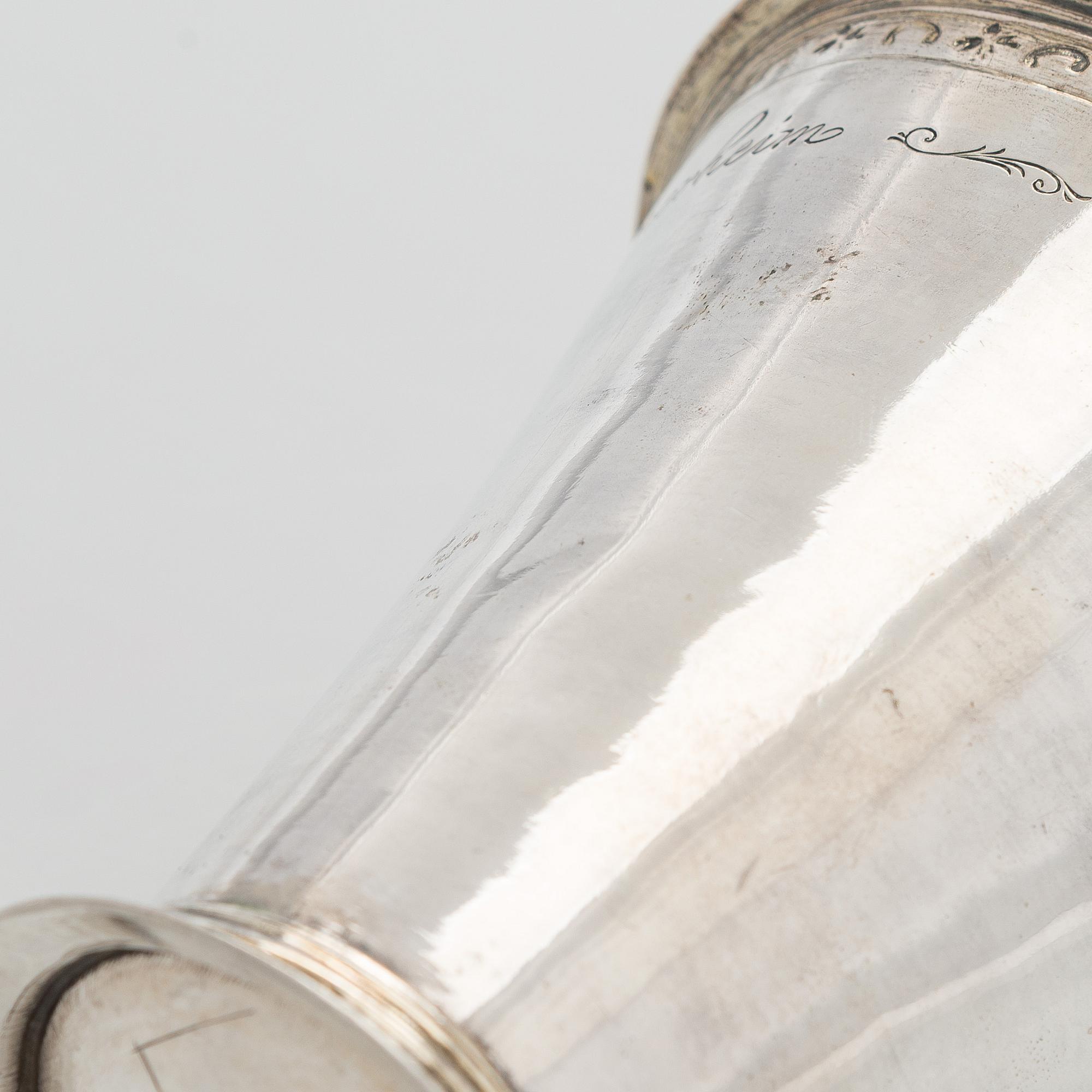A mid-18th-century silver beaker, maker's mark of Johan Andersson Starin, Stockholm 1746.